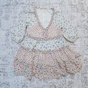 Sézane Paris Floral Ruffle Tiered Boho Mini Dress – Women’s Size 2